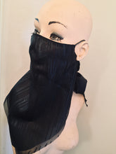Load image into Gallery viewer, Valerj Pobega Black on Black handpainted face covering scarf

