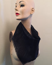 Load image into Gallery viewer, Valerj Pobega Black on Black handpainted face covering scarf
